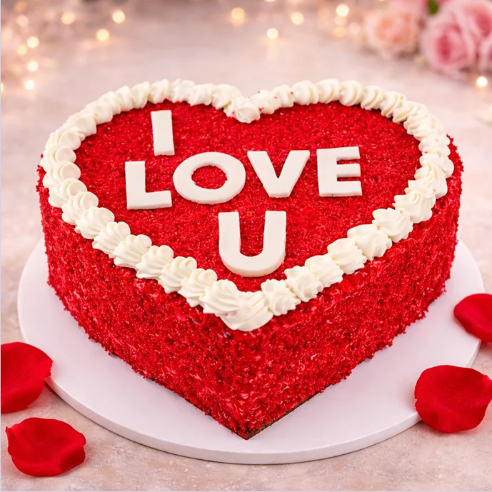love red velvet cake heart shape