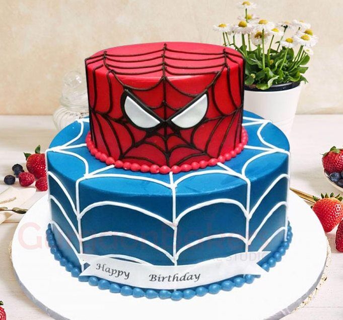 spiderman birthday cake 2 tier