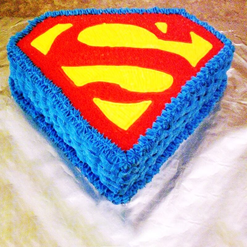 superman theme cake