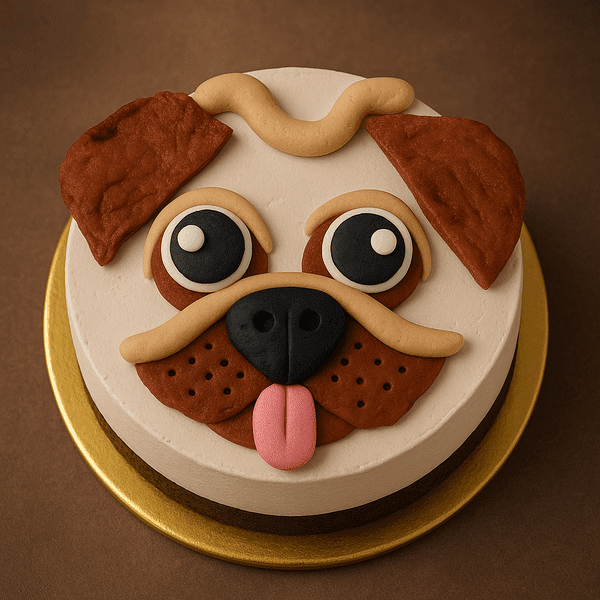 pug face dog cake