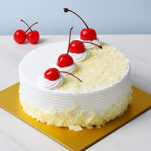 Premium White Forest Cake with Cherries
