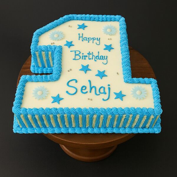 Number 1 happy 1st birthday cake