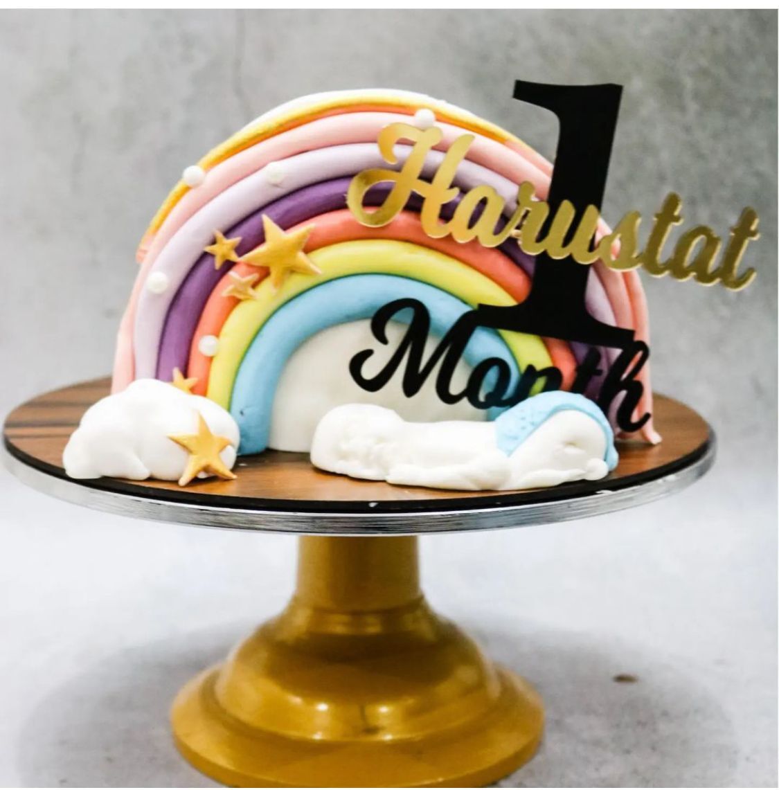 first birthday rainbow cake