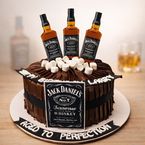 jack daniels whiskey birthday cake