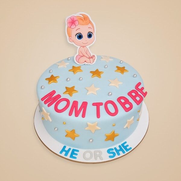 Pink Or Blue Baby Shower Cake