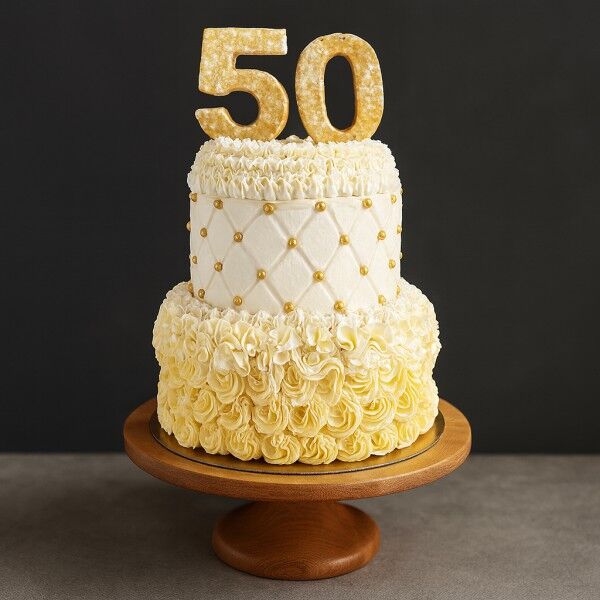 Golden Anniversary Cake