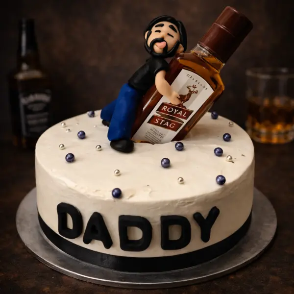 dad birthday cake with royal stag whiskey