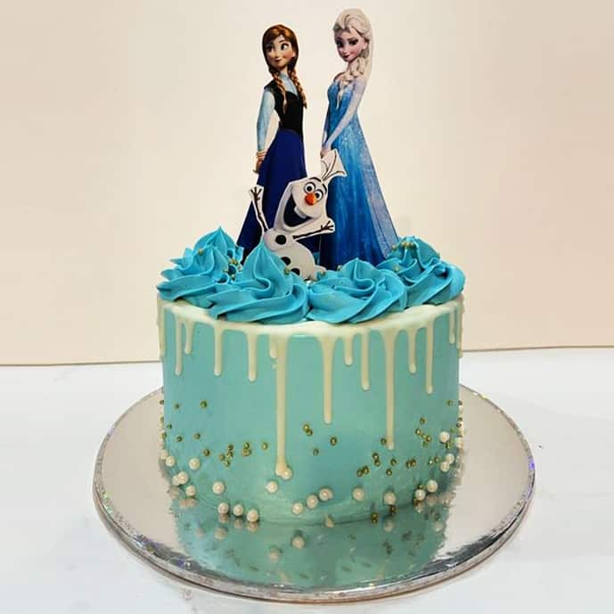 elsa anna drip cake