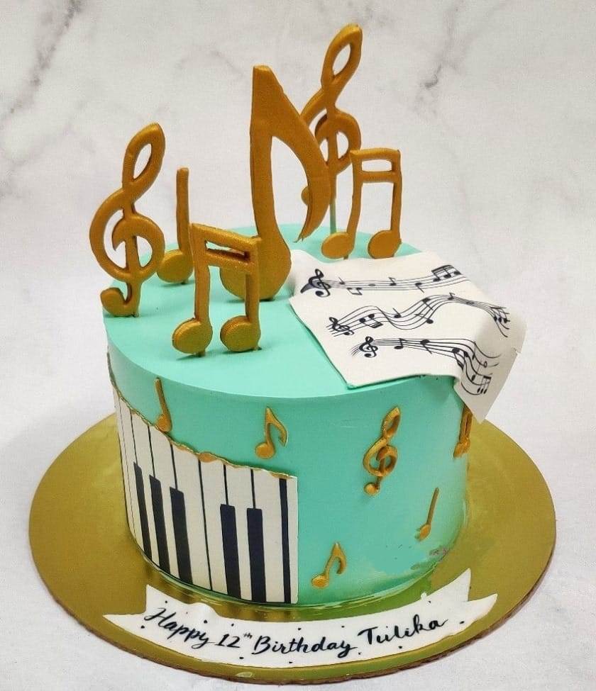 music themed birthday cake