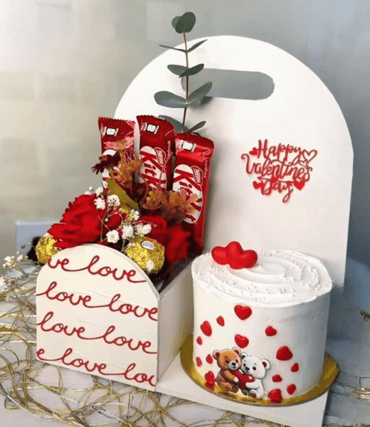valentine cake gift hamper