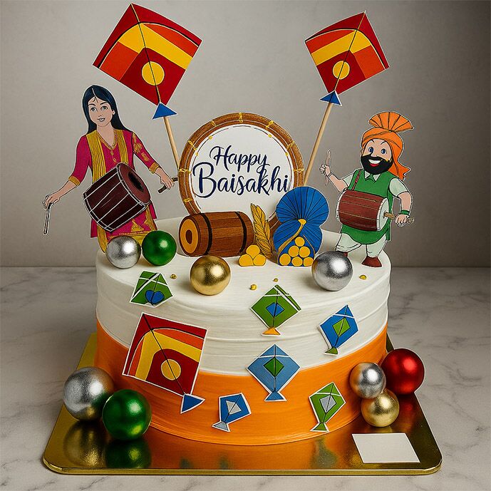 Baisakhi Dhol Celebration Cake