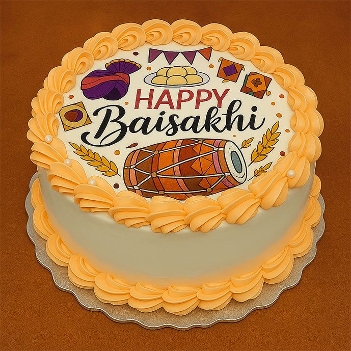 Golden Glow Baisakhi Cake