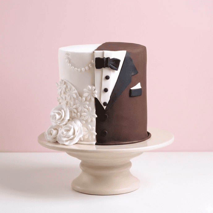 bride and groom theme wedding cake