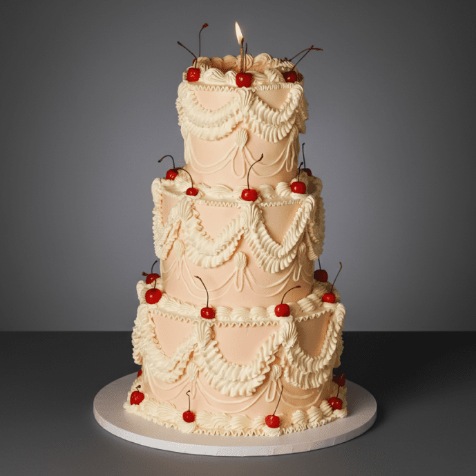 vintage three tier wedding cake