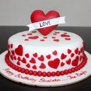 lovely red heart cake