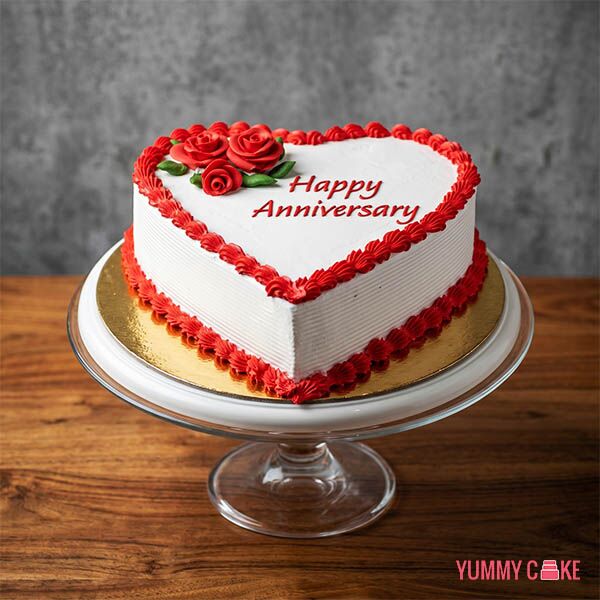 Anniversary Heart Shape Cake