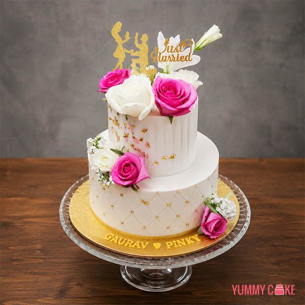 Just Engaged Cake 2 Tier