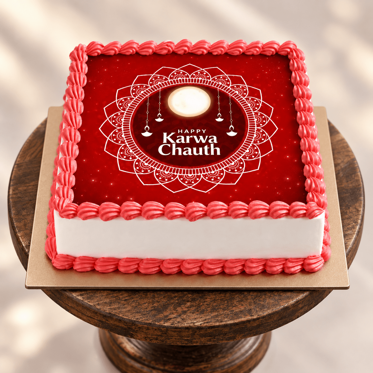 karwa chauth mandala print cake