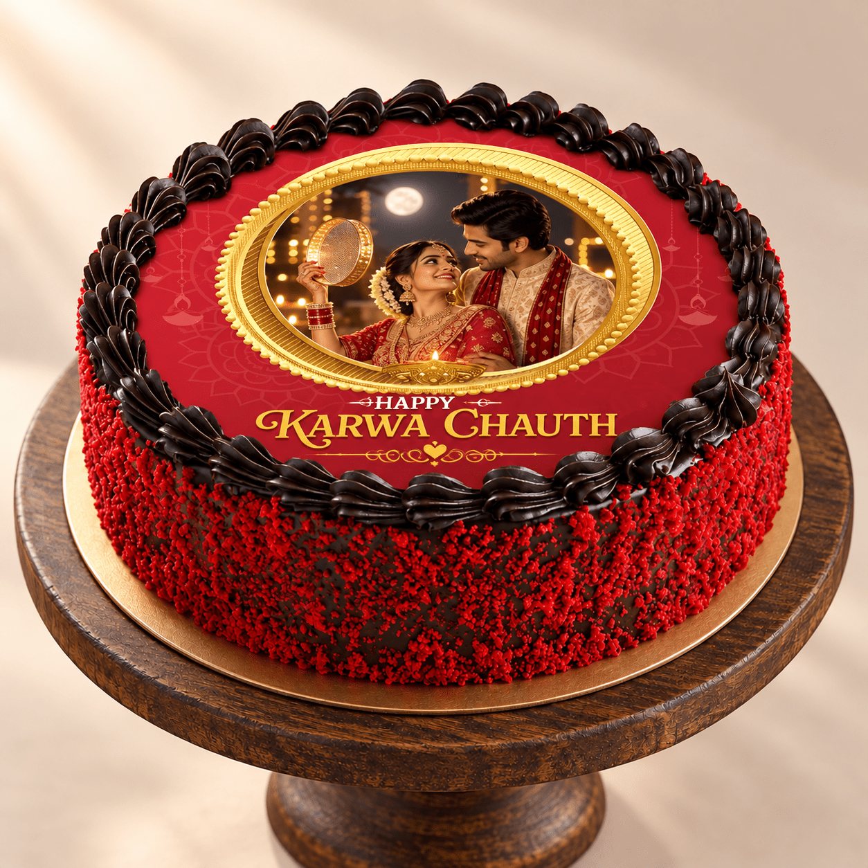 karwa chauth red velvet cake