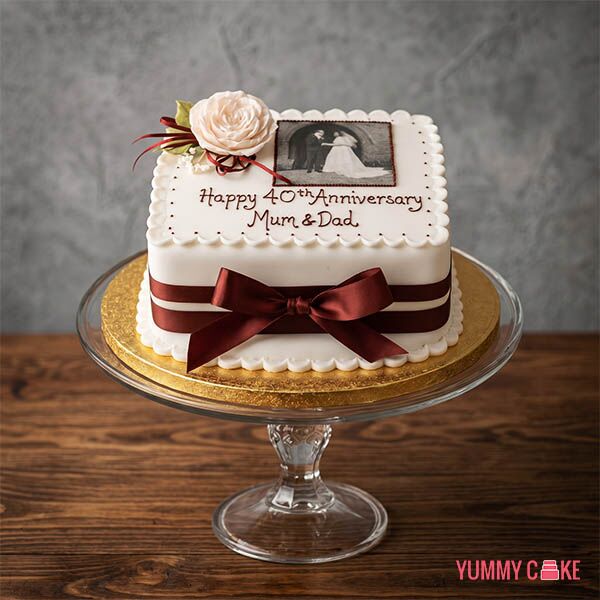 40th Anniversary Photo Cake