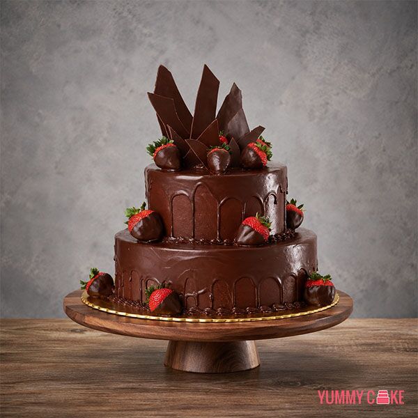 Chocolate Strawberries Fruit Cake