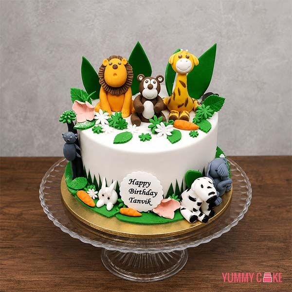 Jungle Animal Theme Cake