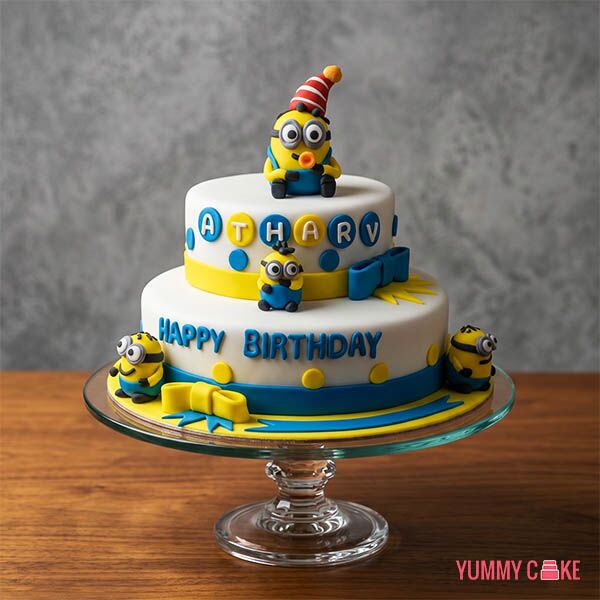 Birthday Minion Cake 2 Tier