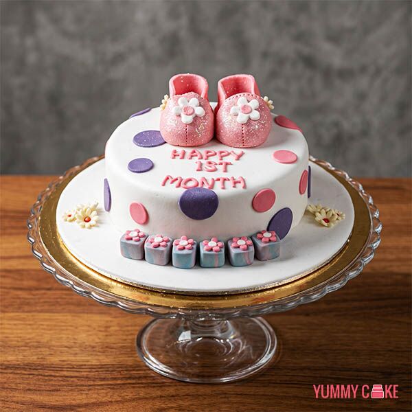 Baby Girl First Birthday Cake