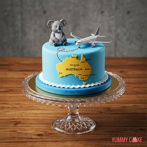 India to Australia Flight Cake