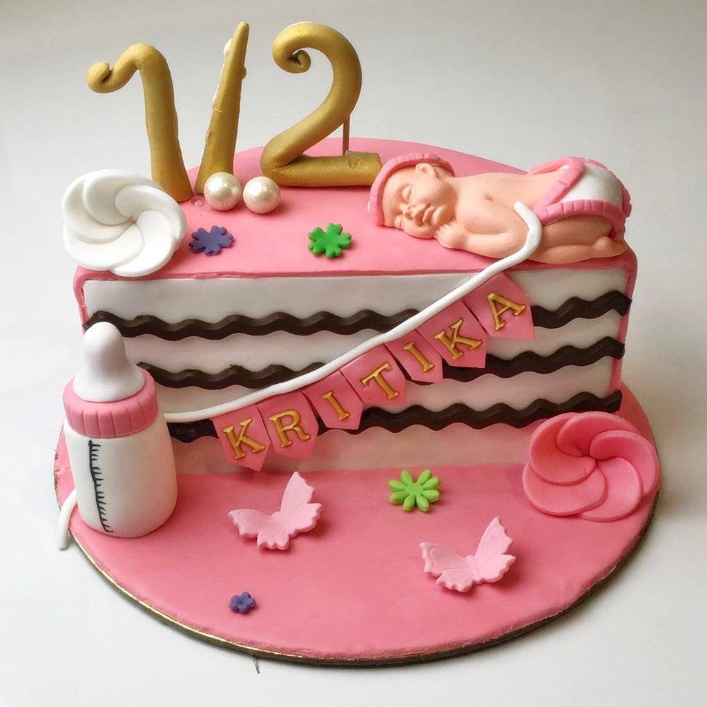 Half birthday fondant cake