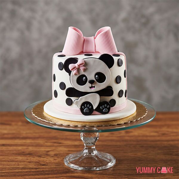 Girly Panda Birthday Cake