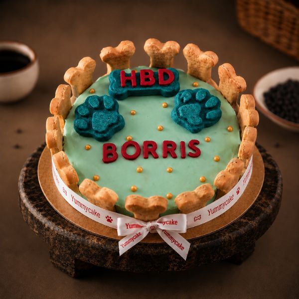 hbd pupcake with bones