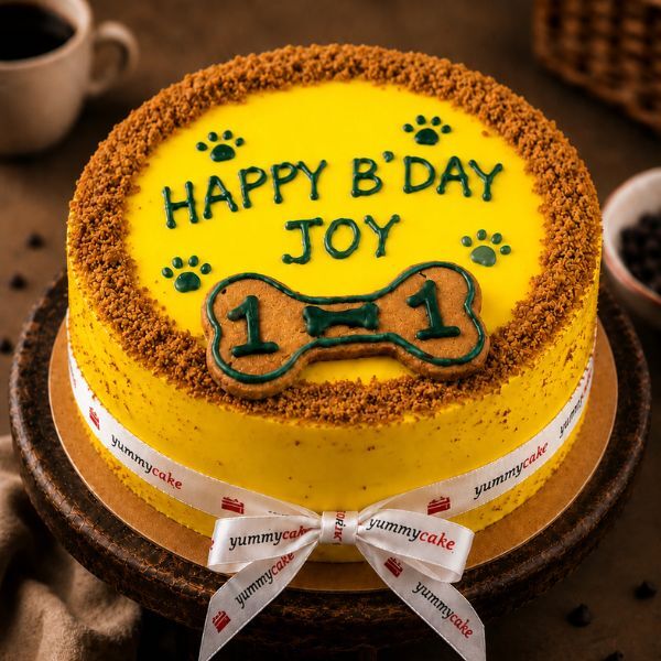 yellow woof day cake