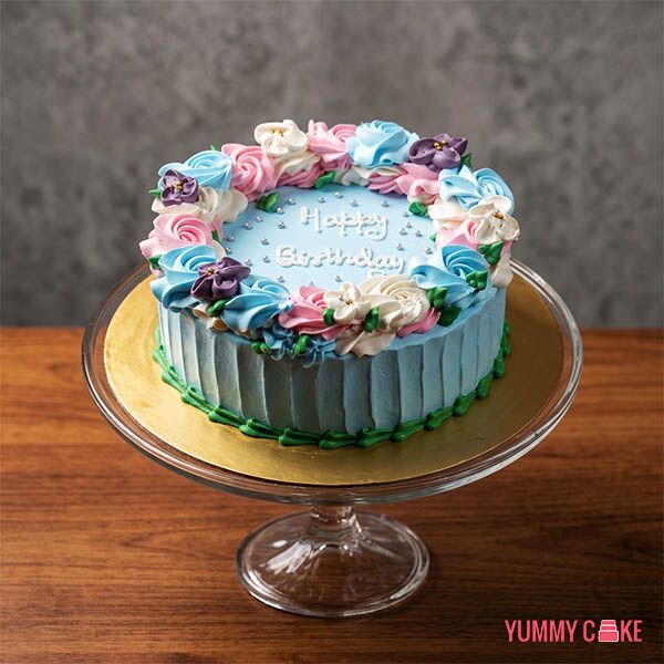 Choco Vanilla Floral Cake