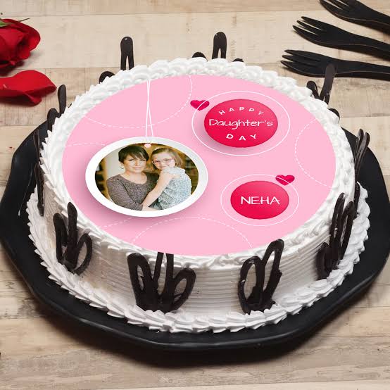 daughters day personalized cake