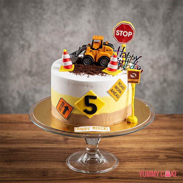 JCB Construction Theme Cake