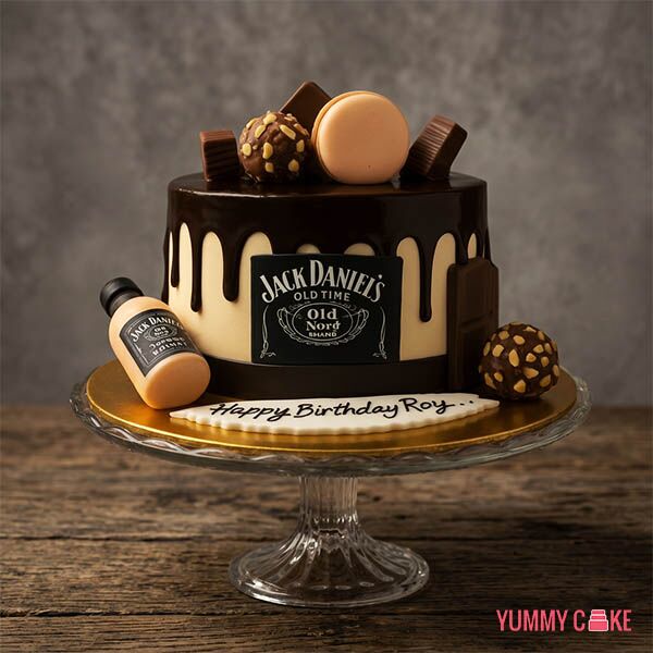 Jack Daniels Themed Birthday Cakee