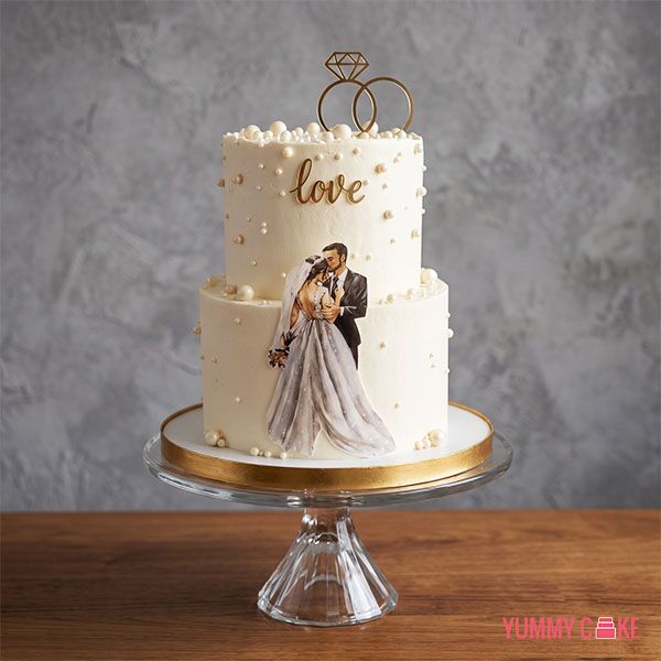2 Tier Rings Cake