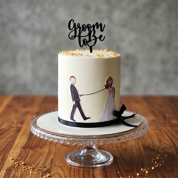 funny leashed groom cake