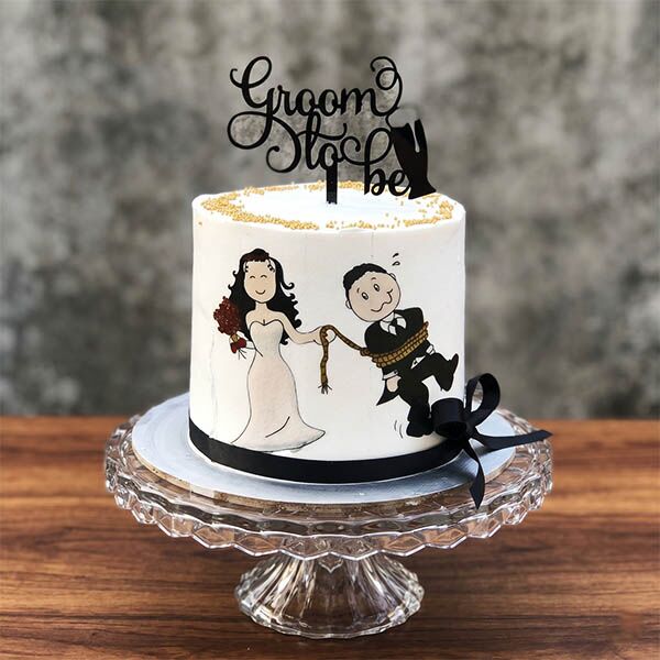 funny tied up groom cake