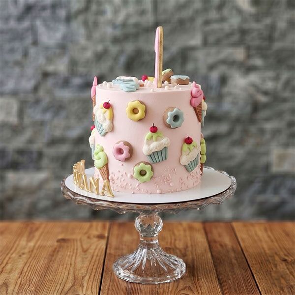 first birthday ice cream cake back
