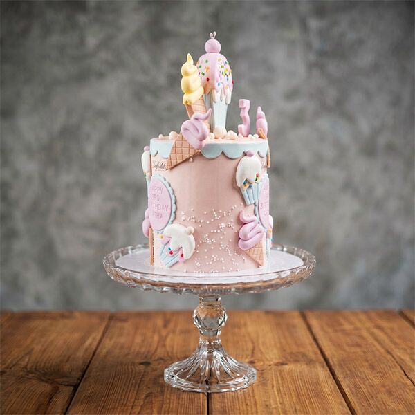 tall cupcake ice cream cake side view
