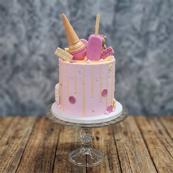 teddy bear ice cream theme cake back view