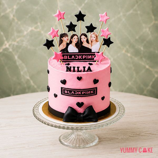 Blackpink Heart Bow Cake