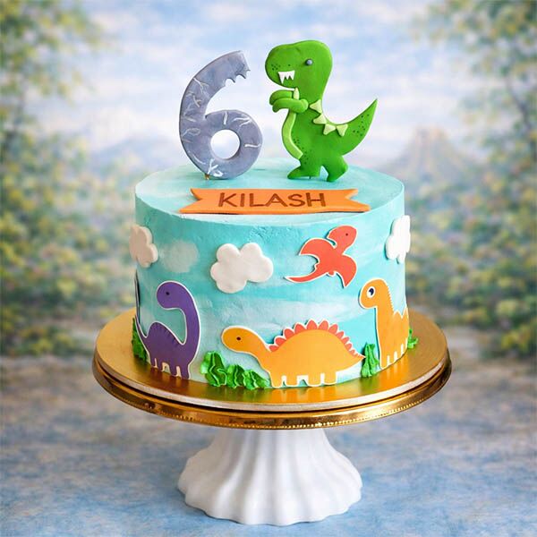 6th birthday dino cake