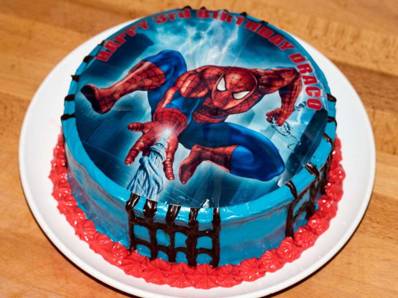 spiderman photo cake