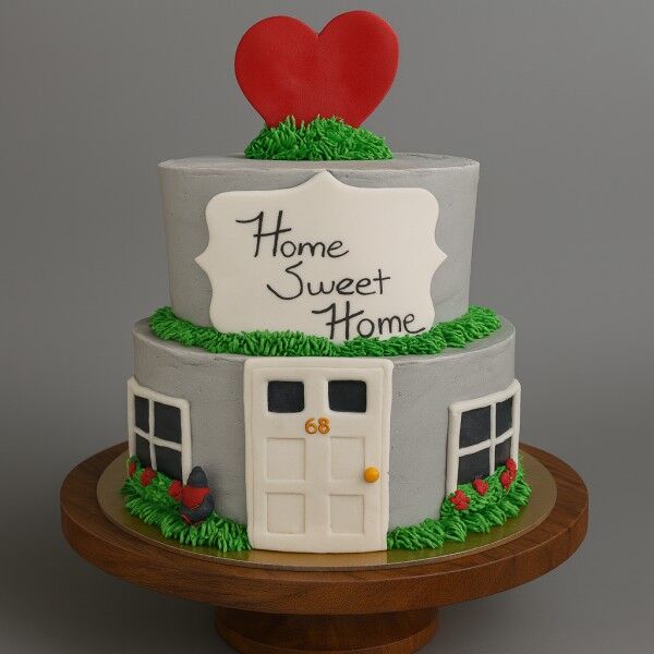 2 tier sweet home cake for housewarming