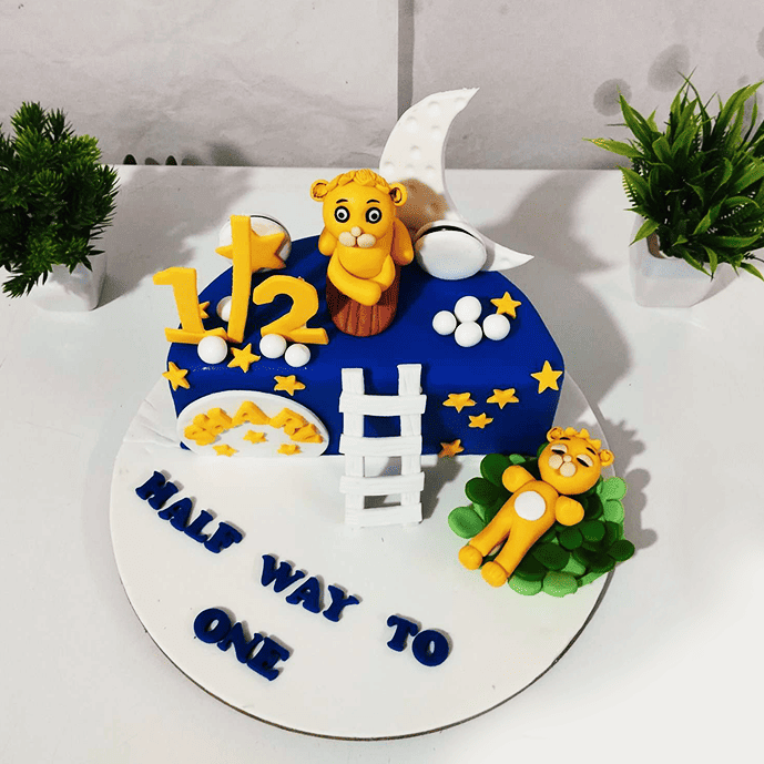 tiger theme birthday cake design
