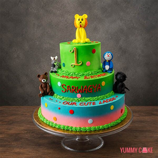 Jungle Theme Cake 3 Tier