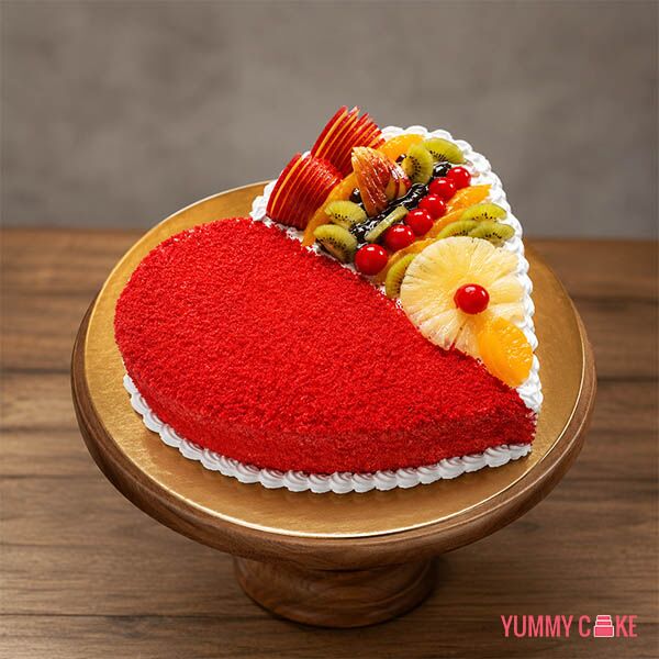 2 in 1 Heart Shaped Fruit Cake